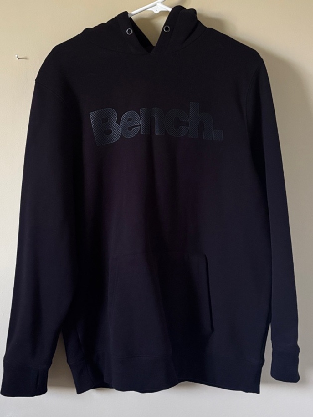 Bench Black Pullover Hoodie with Text Logo Size L